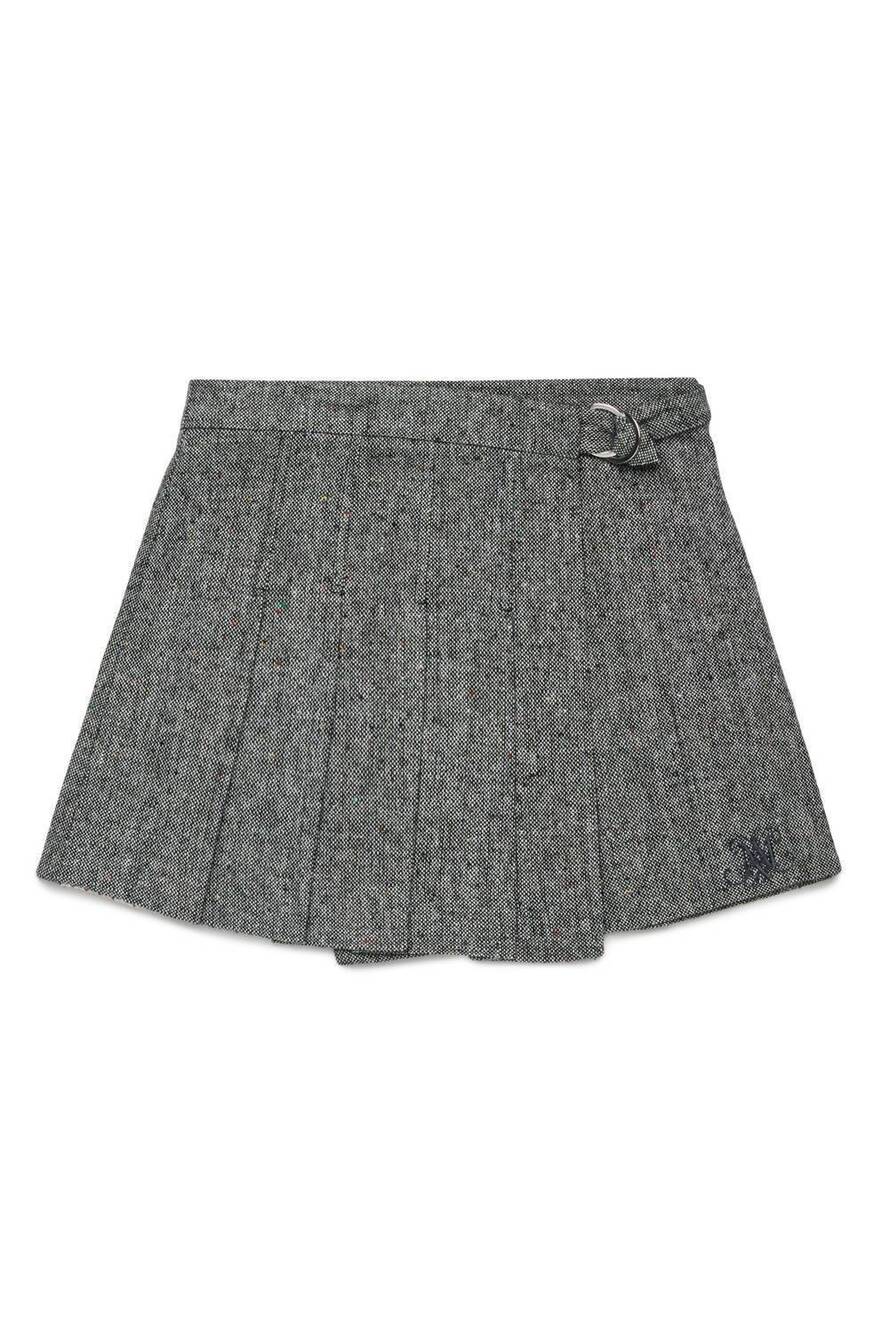 NEW MAX&CO. girl's gonna short tweed wrap skirt in gray